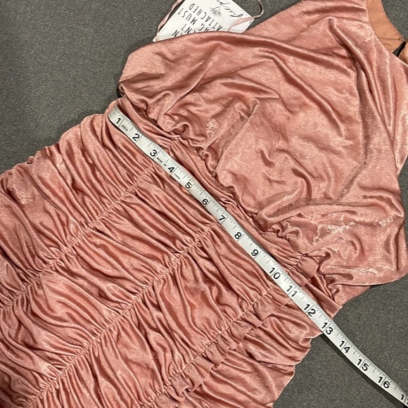 Free People Dark Blush Pink Ruched Sleeveless Dress - Picture 12 of 16